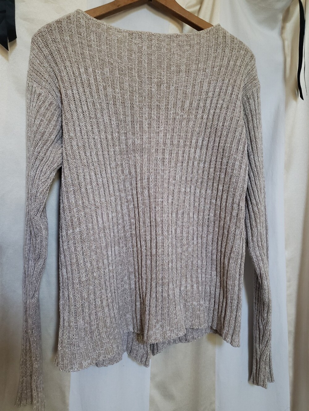 Neutral Cotton Ribbed Sweater - Picture 10 of 11